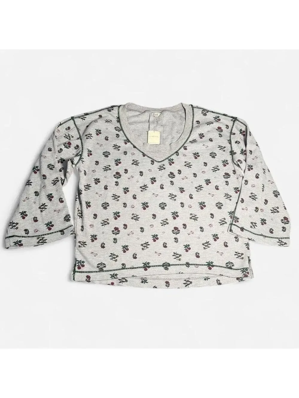 NWT Free People Intimately First Base Pullover XS Oversized Waffle Knit